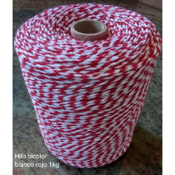 Hilo bicolor blanco-rojo 1kg