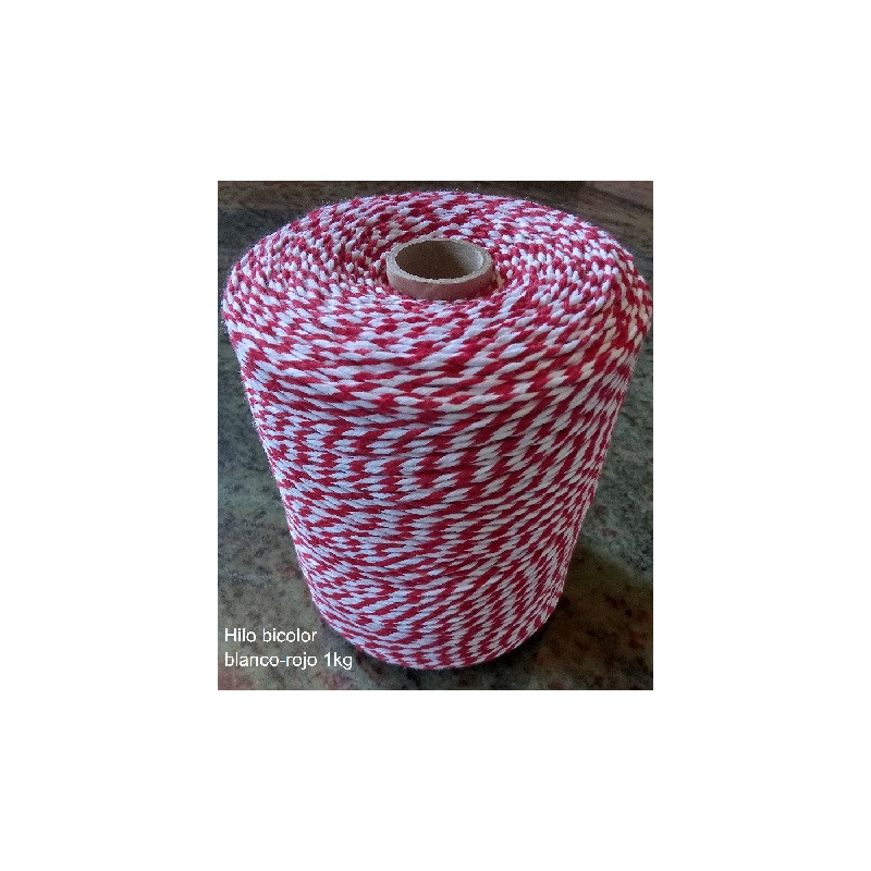 Hilo bicolor blanco-rojo 1kg