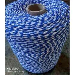 Hilo bicolor blanco-azul 1kg