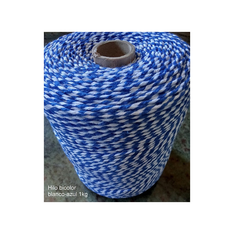 Hilo bicolor blanco-azul 1kg
