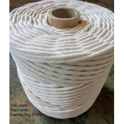 Hilo para macramé blanco 1kg 3mm