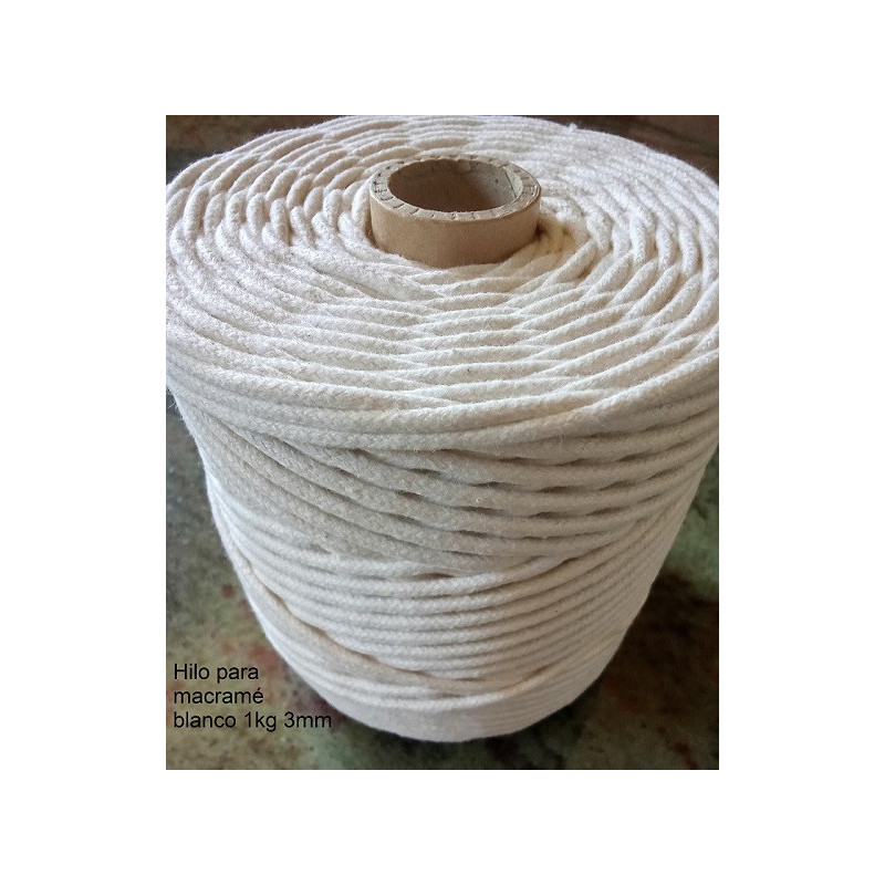 Hilo para macramé blanco 1kg 3mm